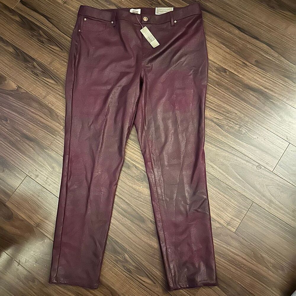 NWT Chico’s faux knit suede worn luggage pant Monrovia 3 (xl/16)